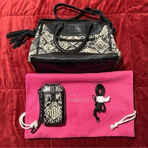 Sakroots leather/canvas purse